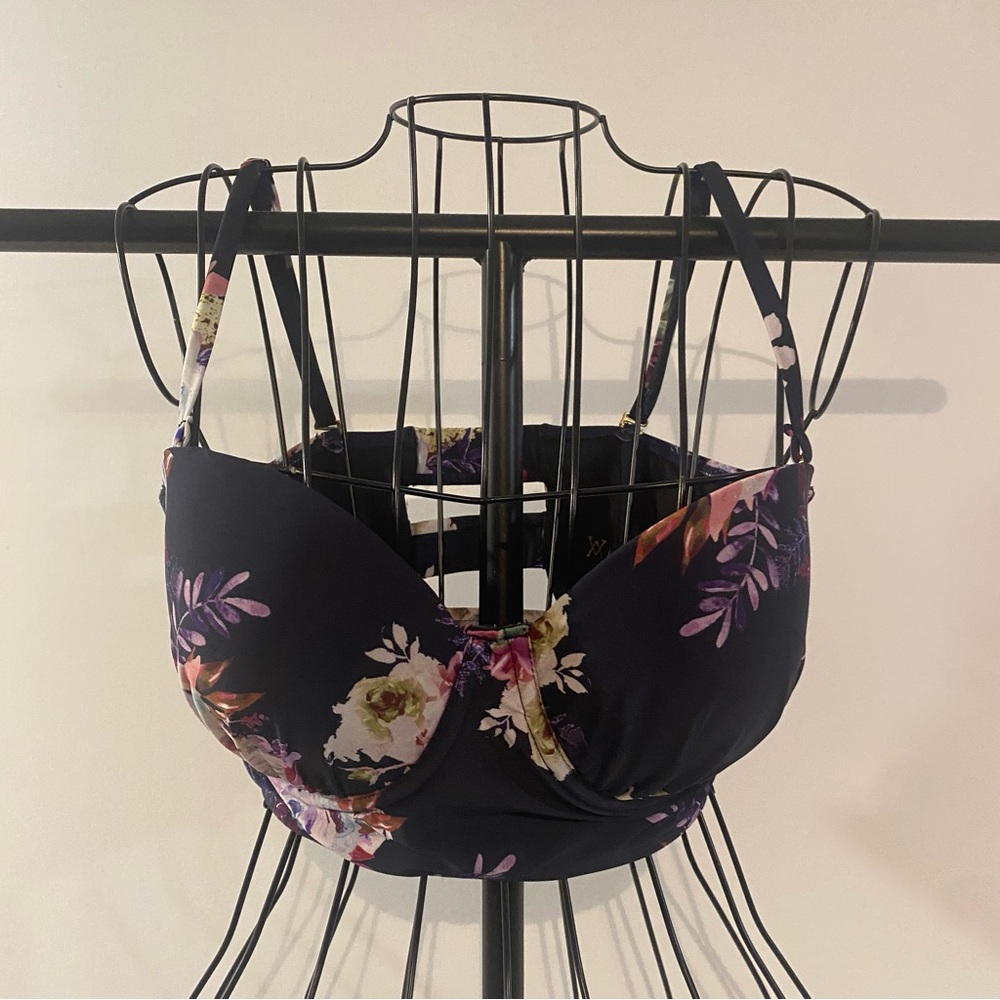 Amiani Swimsuit Blue Floral Bra Top Size M